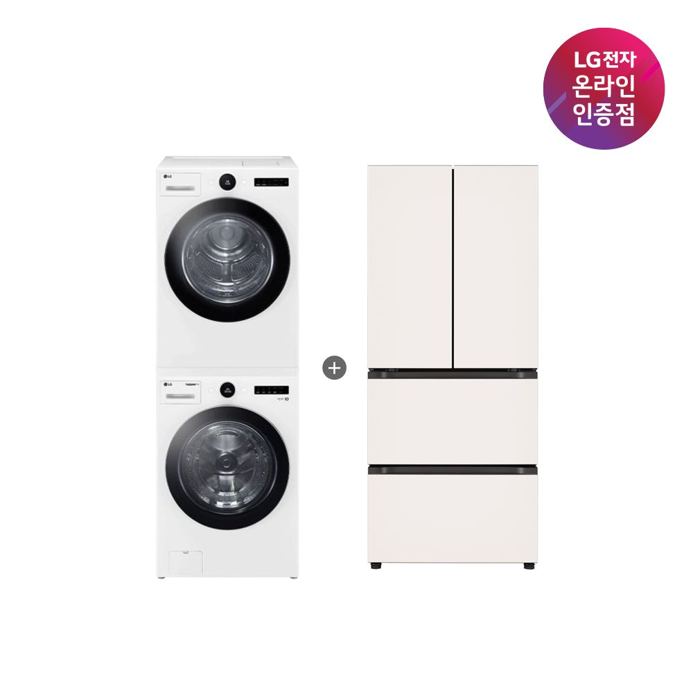 LG전자 LG 트롬 세탁기건조기+ 디오스 김치톡톡 (FX23WNR-2WQ + Z408MEEF23)