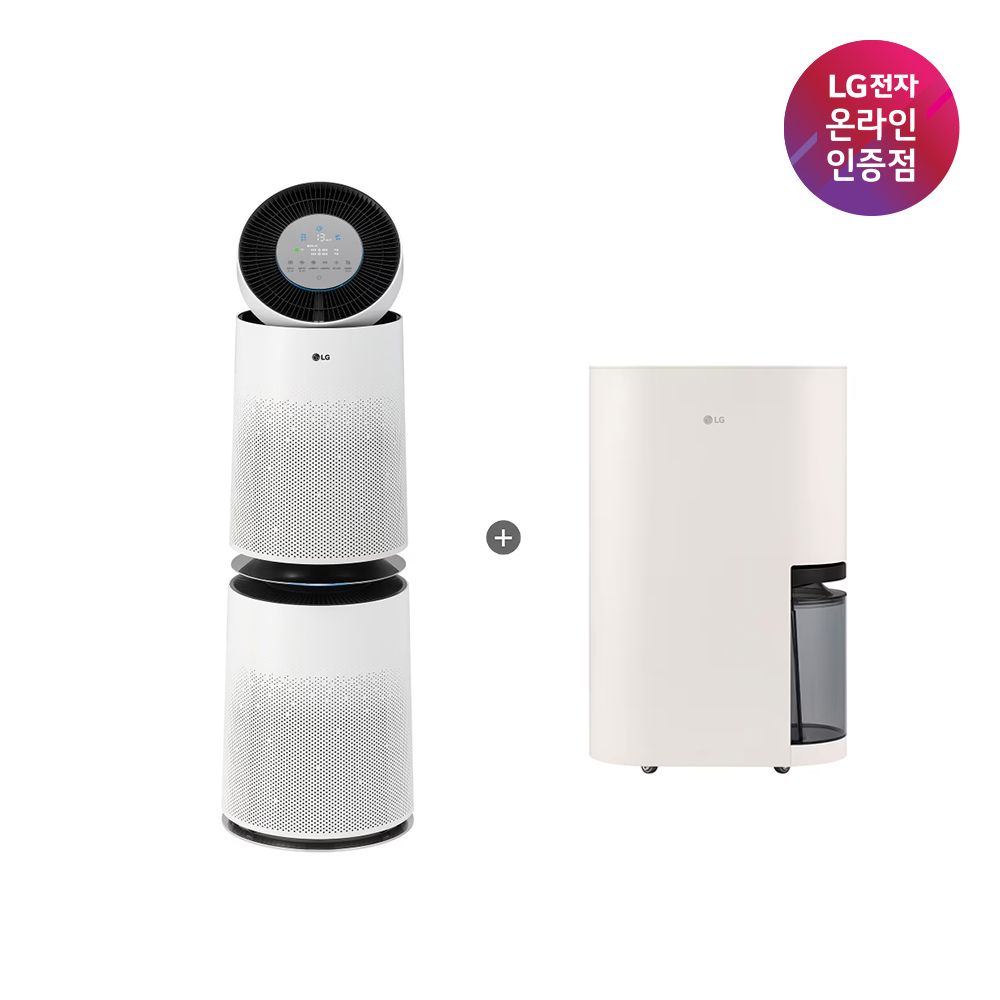LG전자 LG 퓨리케어 AI 360공기청정기+휘센 제습기(AS285DWWC + DQ214MEGA)