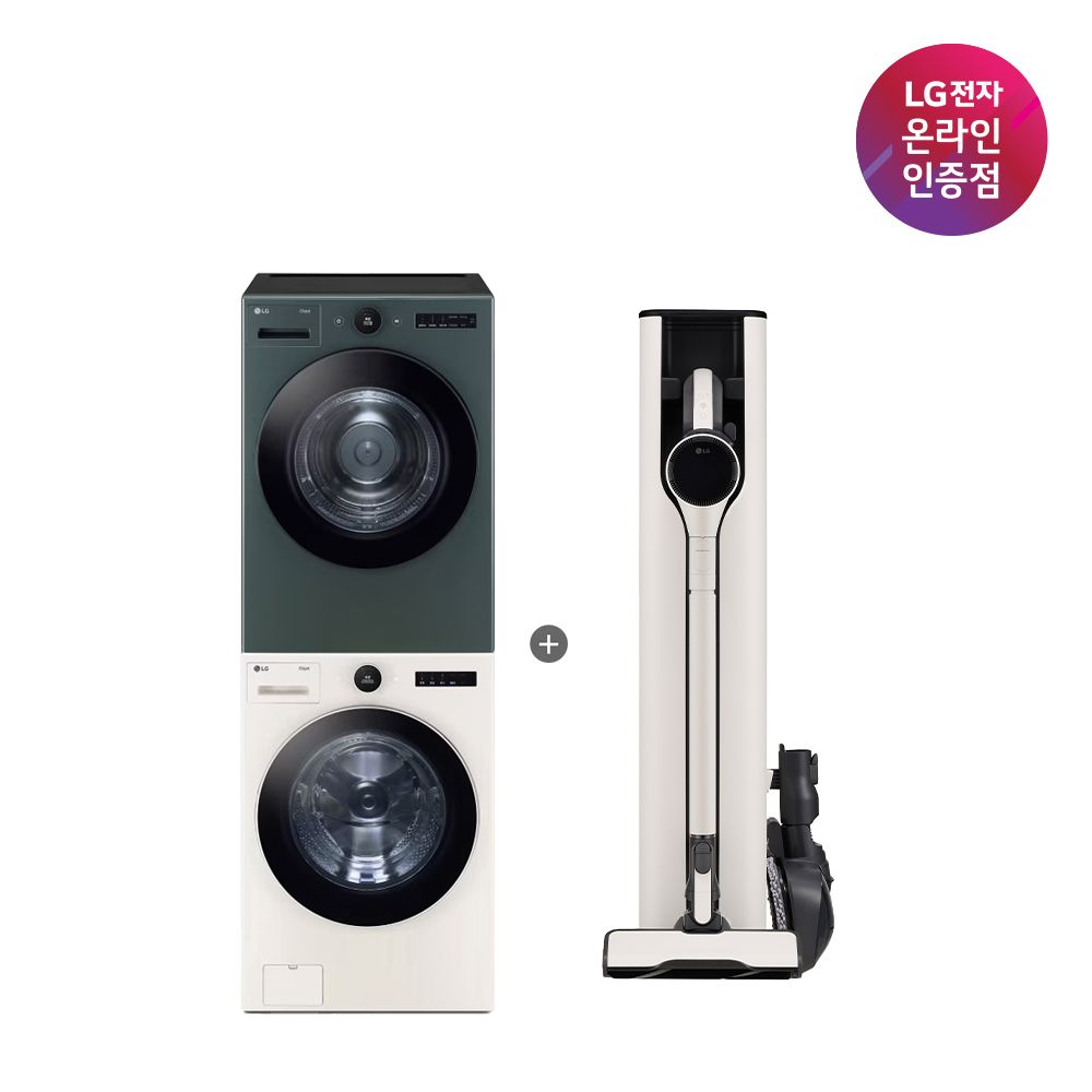 LG전자 LG 트롬 세탁기건조기 세트+AI 코드제로 A9(FX24ENR-GNG + AI927WA)