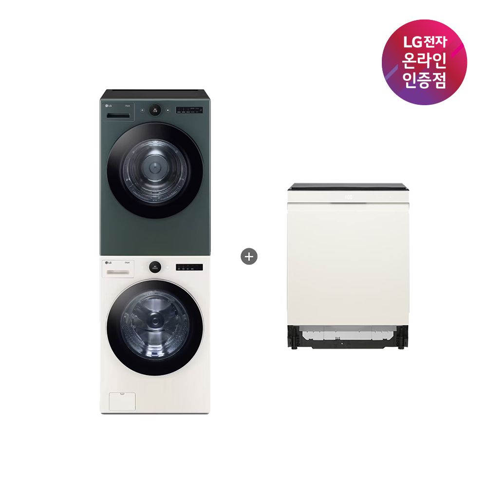LG전자 LG 트롬 세탁기건조기 세트+디오스 식기세척기(FX24ENE-GNG + DUE6BGL1E)
