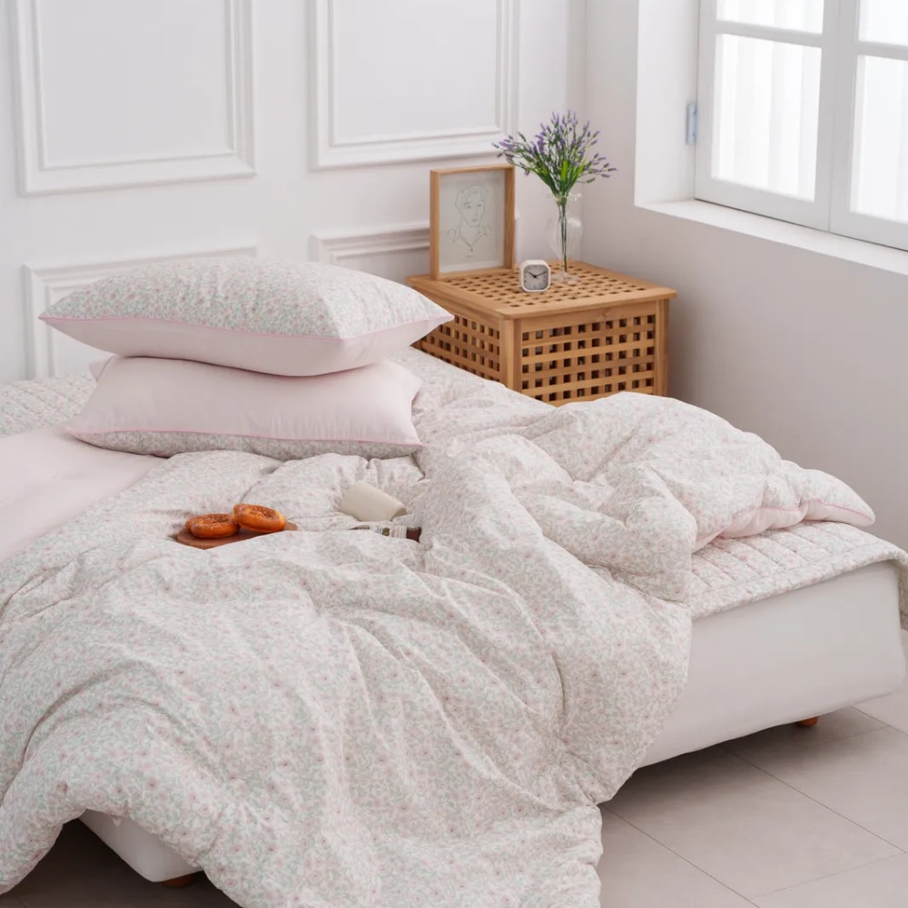 봄앤슈슈 샤론 사계절 겨울 이불 먼지없는 플라워 고밀도 모달 포근한 차렵침구