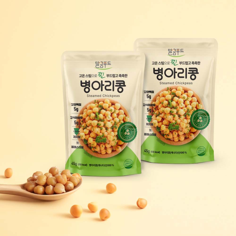 밤뜨래 달큼푸드 찐 병아리콩 45gx10봉 고온스팀으로 찐 부드럽고 촉촉한 병아리콩