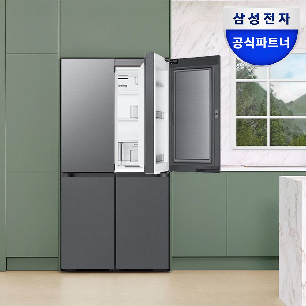 삼성전자 비스포크 4도어 냉장고 RM70F90M1DD 902L 1등급 푸드쇼케이스