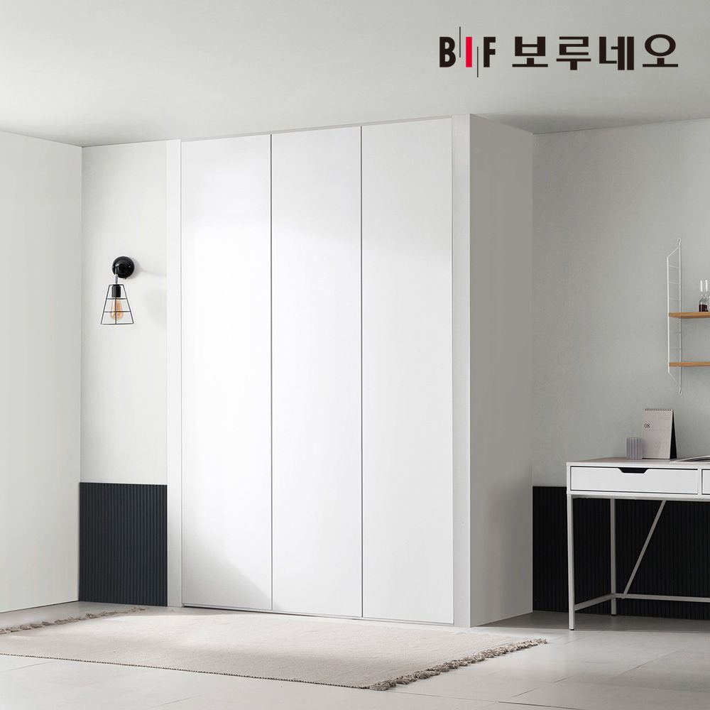 보루네오 하우스 무몰딩 나비드 작은방 붙박이장 여닫이 10cm PET소재 E0등급 