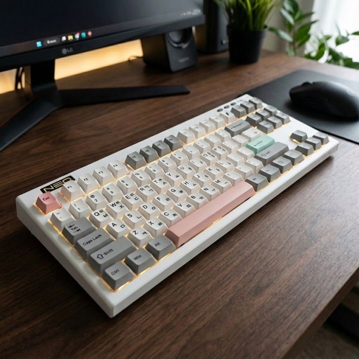 1stPlayer NEO87 유무선 기계식 키보드 레트로 라벤더축