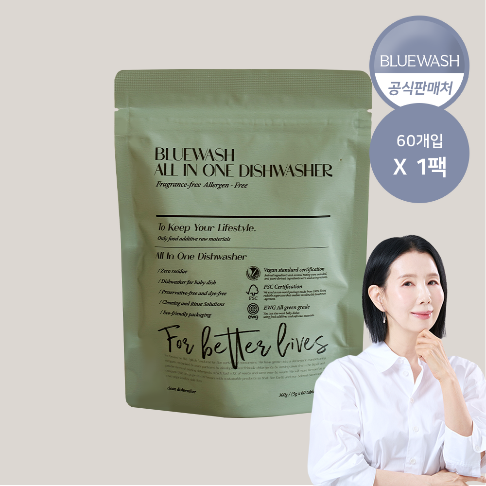 블루워시 블루워시 올인원 식기세척기세제 1팩 60개입