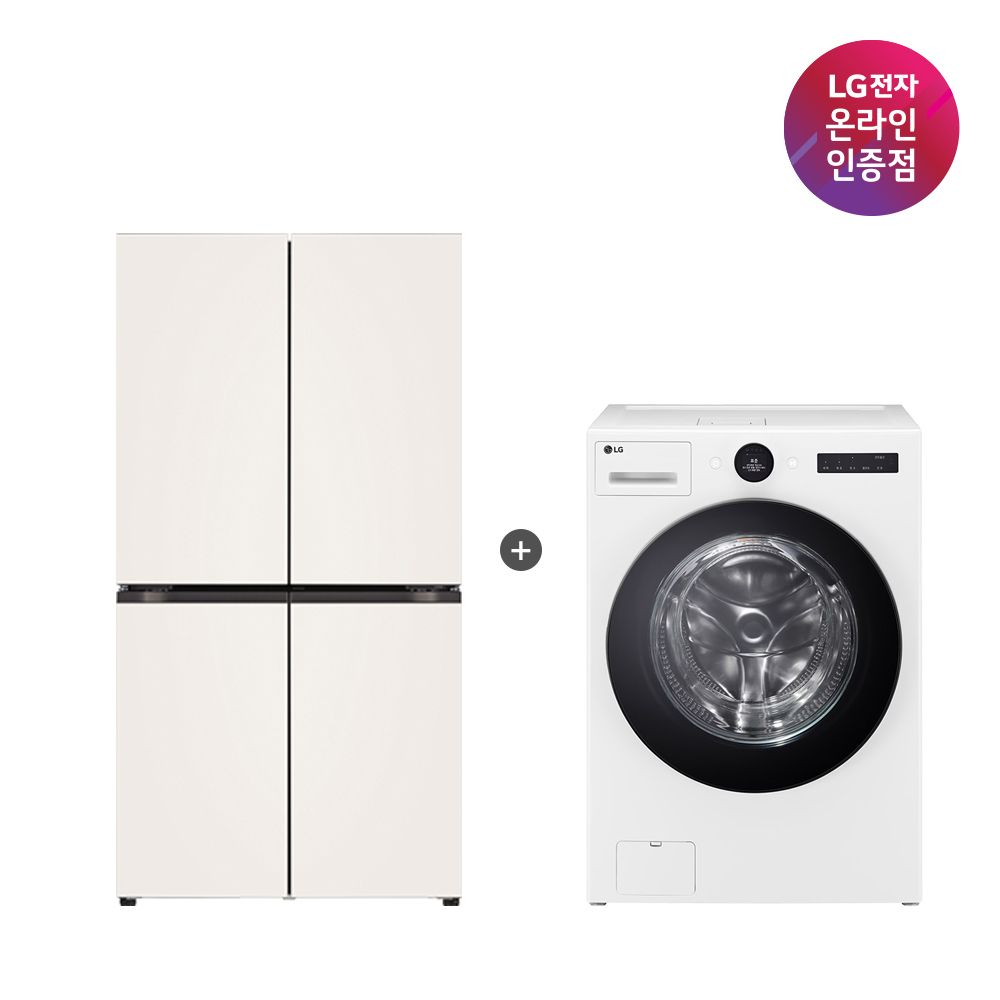 LG전자 LG 디오스 오브제컬렉션 냉장고 + 트롬 워시콤보 (T875MEE111 + FH25WA)