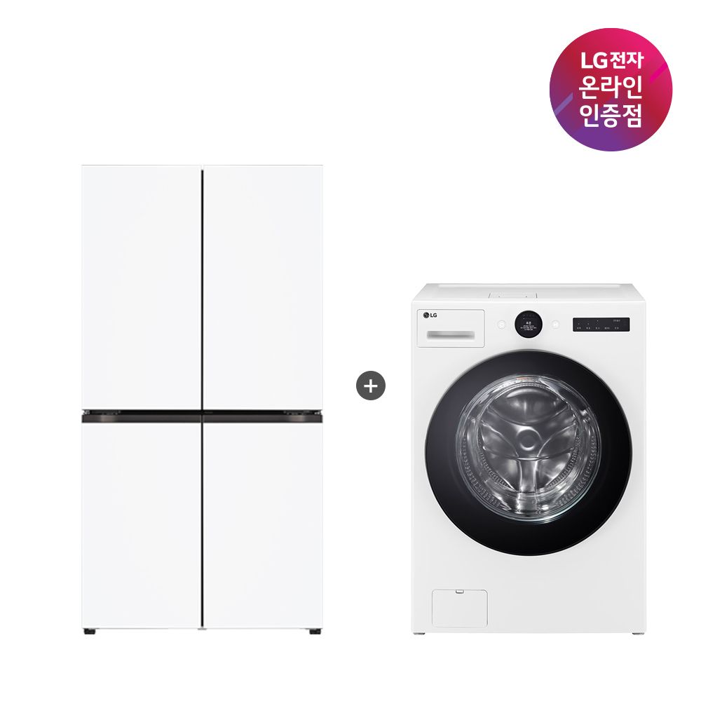 LG전자 LG 디오스 오브제컬렉션 냉장고 + 트롬 워시콤보 (T875MHH111 + FH25WA)