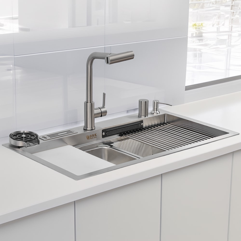 BNK 예작 와이드형 올인원 멀티 사각 싱크볼 싱크볼교체 스테인리스 폭포수 씽크볼 싱크대 교체