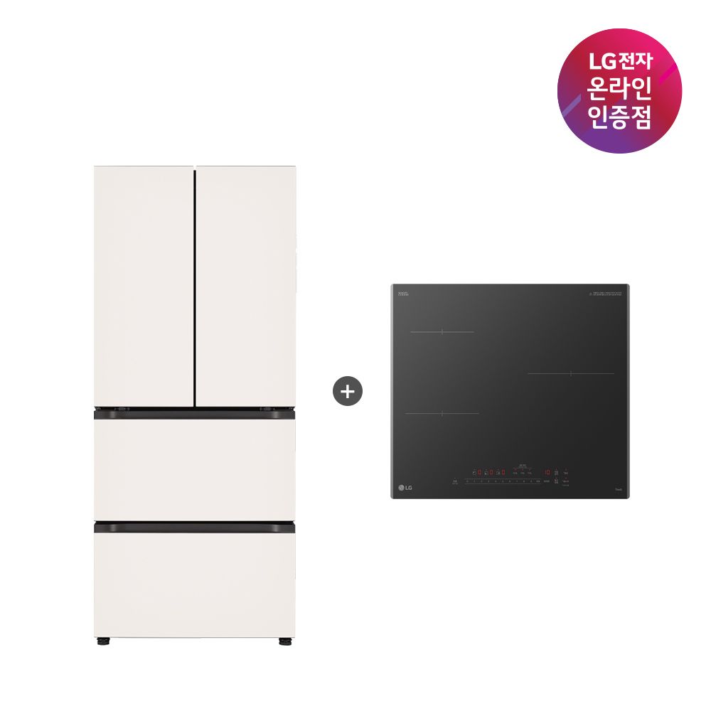 LG전자 LG 오브제컬렉션 김치톡톡 + 디오스 인덕션 (Z408MEEF23 + BEI3ASB2OE)