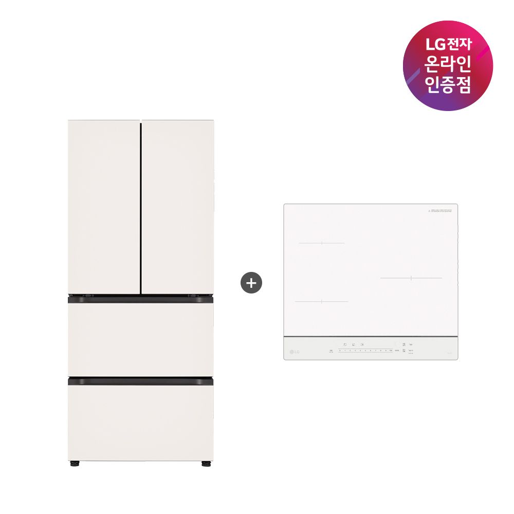 LG전자 LG 오브제컬렉션 김치톡톡 + 디오스 인덕션 (Z408MEEF23 + BEI3QKHLOE)