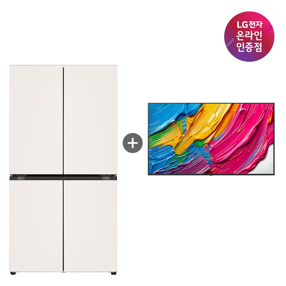 LG전자 LG 오브제컬렉션 냉장고+LG QNED TV (T875MEE111+86QNED75AEA)