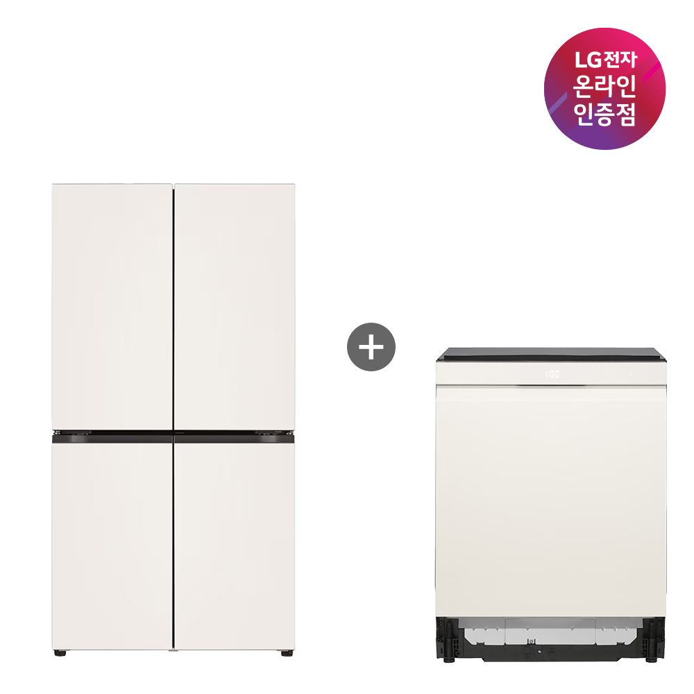 LG전자 LG 오브제컬렉션 냉장고+ LG 디오스 식기세척기 (T875MEE111+DUE6BGL1E)