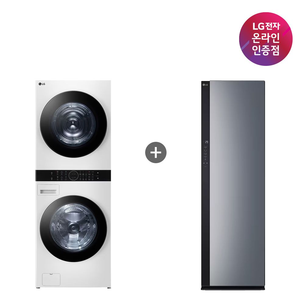 LG전자 LG 오브제컬렉션 워시타워 + LG 오브제컬렉션 스타일러 (W21WAM+SC5GMR52)