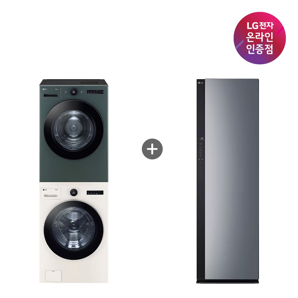 LG전자 LG 오브제컬렉션 세탁기건조기세트+LG 스타일러 (FX24ENR-GNG+SC5GMR52S)
