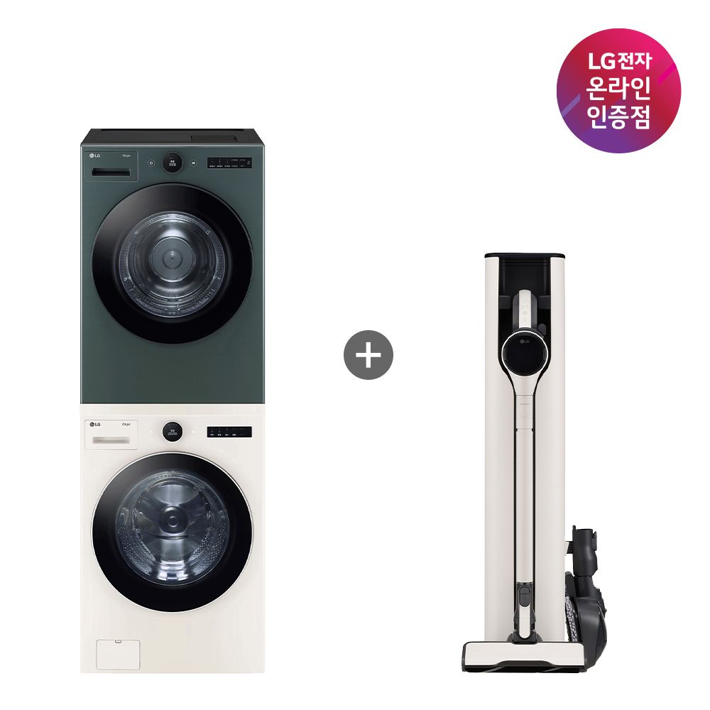 LG전자 LG 오브제컬렉션 세탁기건조기+LG 코드제로 A9S(FX24ENE-GNG+AX948BWE)