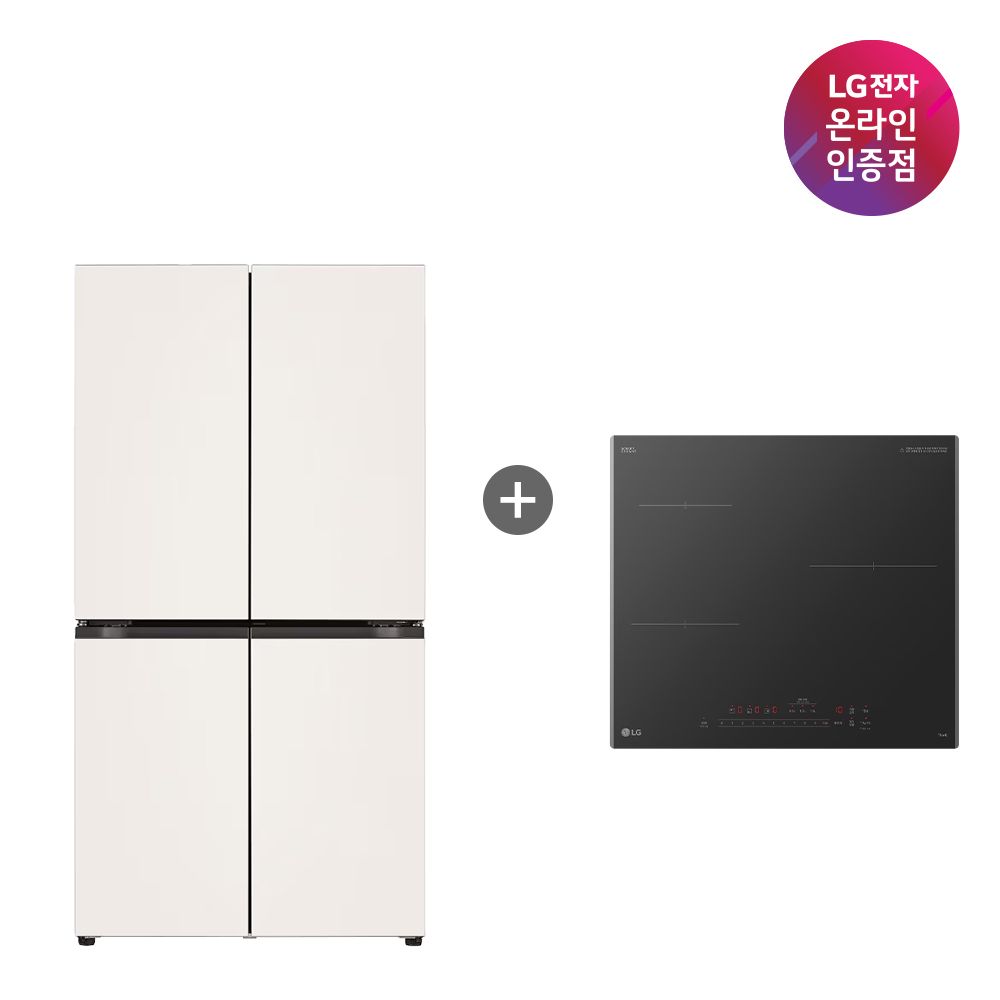 LG전자 LG 오브제컬렉션 냉장고+LG 디오스 인덕션 (T875MHH111+BEI3ASB2OE)