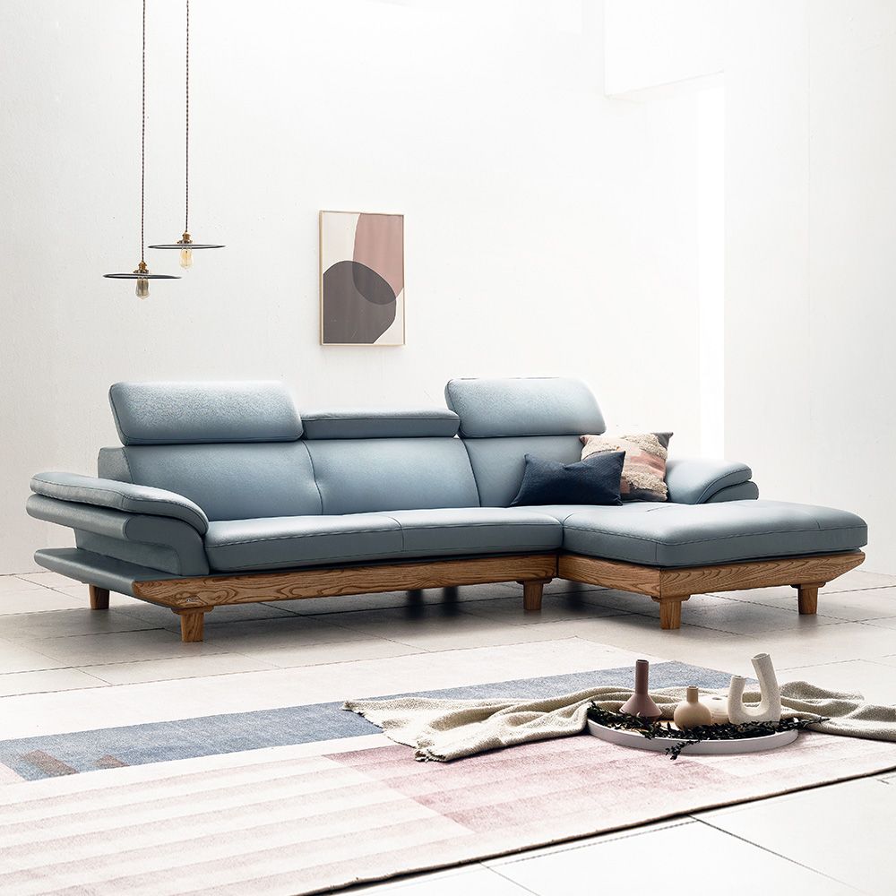 [신상품] 쉐우드가구 아쉬 이태리 천연통가죽 천연면피 소가죽 기능성 카우치형 소파 4인용