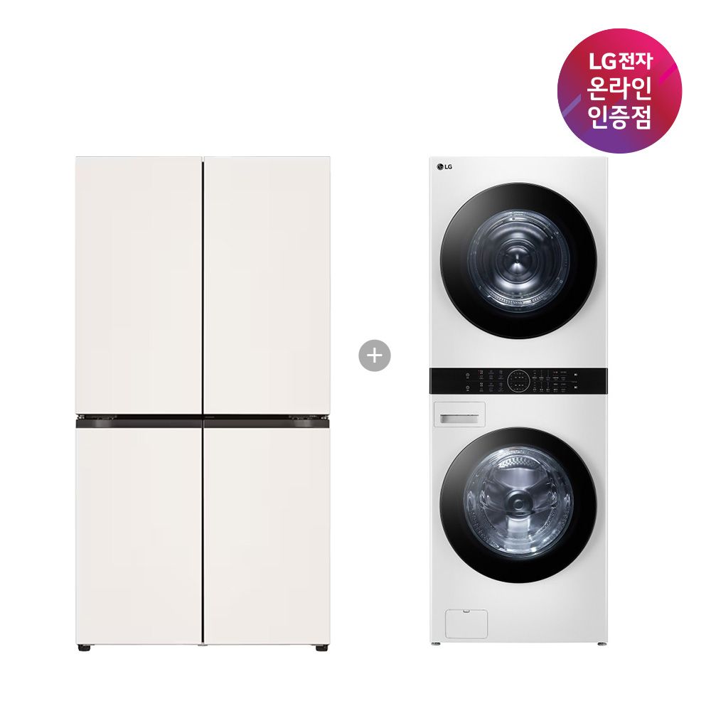 LG전자 LG 매직스페이스 냉장고+LG 트롬 워시타워 T875MEE111 + W21WAM