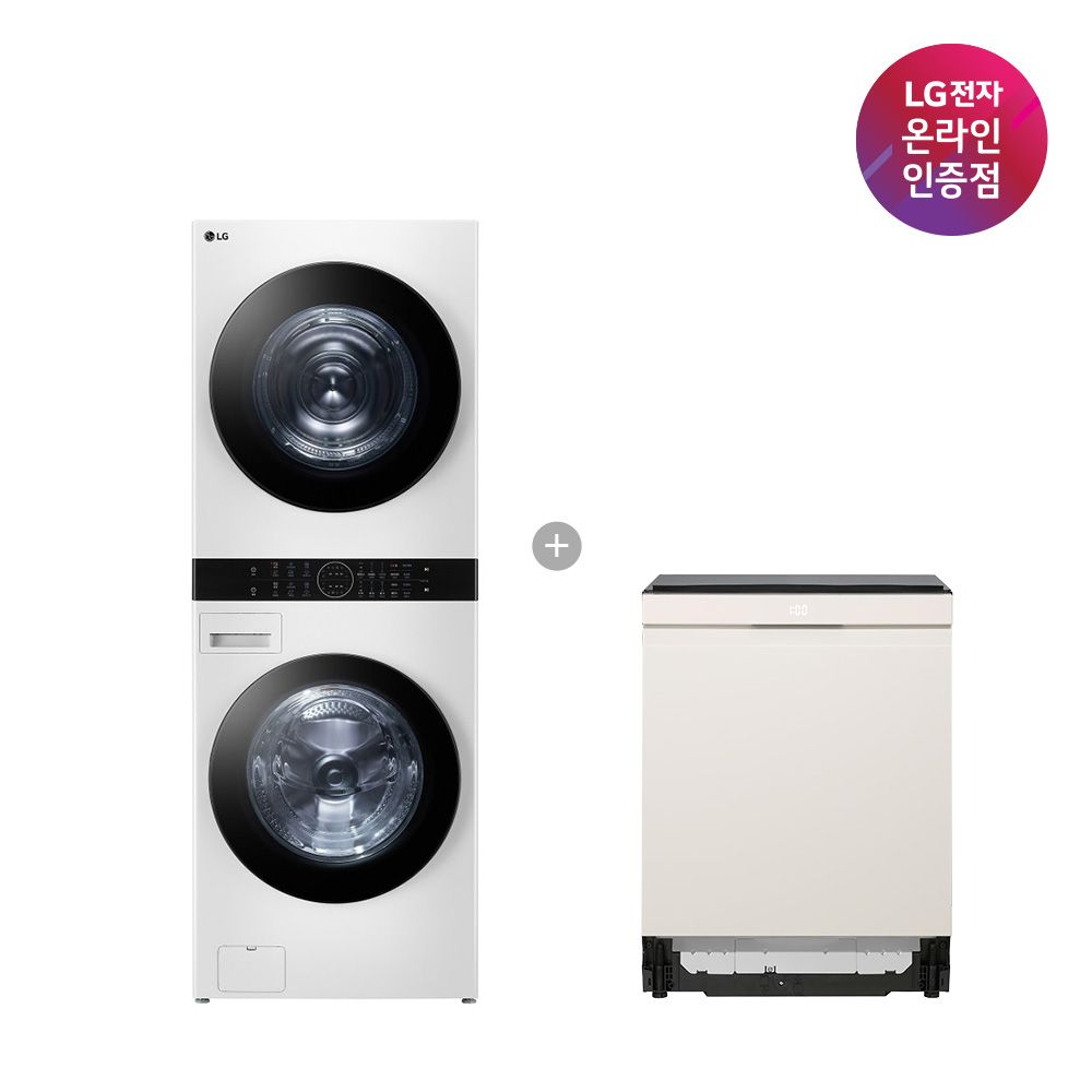 LG전자 LG 트롬 오브제컬렉션 워시타워+디오스 식기세척기 W2421WAMR + DUE6BGL1E