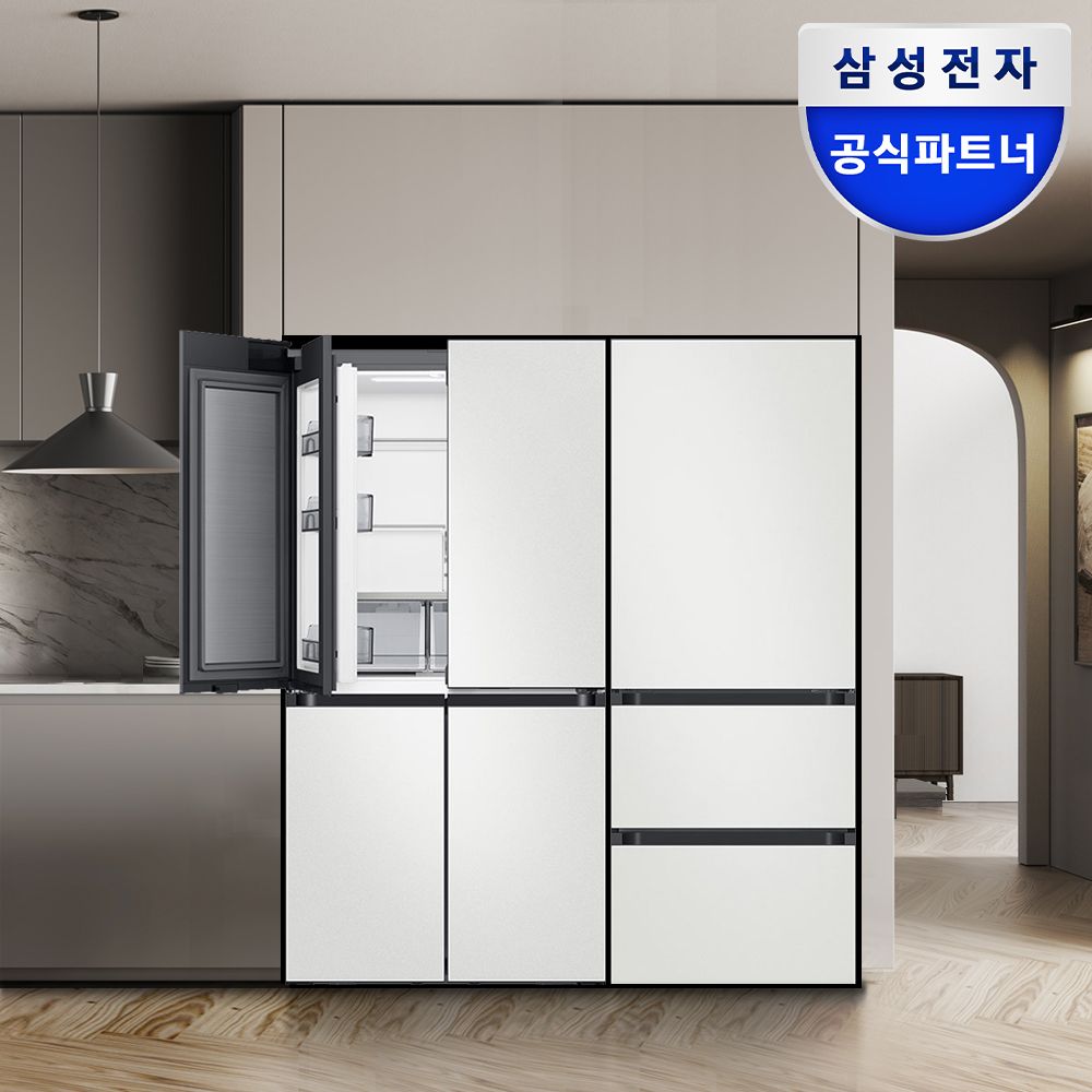 삼성전자 비스포크 키친핏 냉장고&김치냉장고 RM70F63M2A+RQ33DB74C1AP 코타화이트