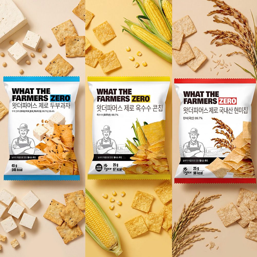 왓더파머스 제로과자 기름없는 왓더파머스 제로칩 30봉 골라담기 (두부과자/옥수수칩/현미칩/카사바칩)