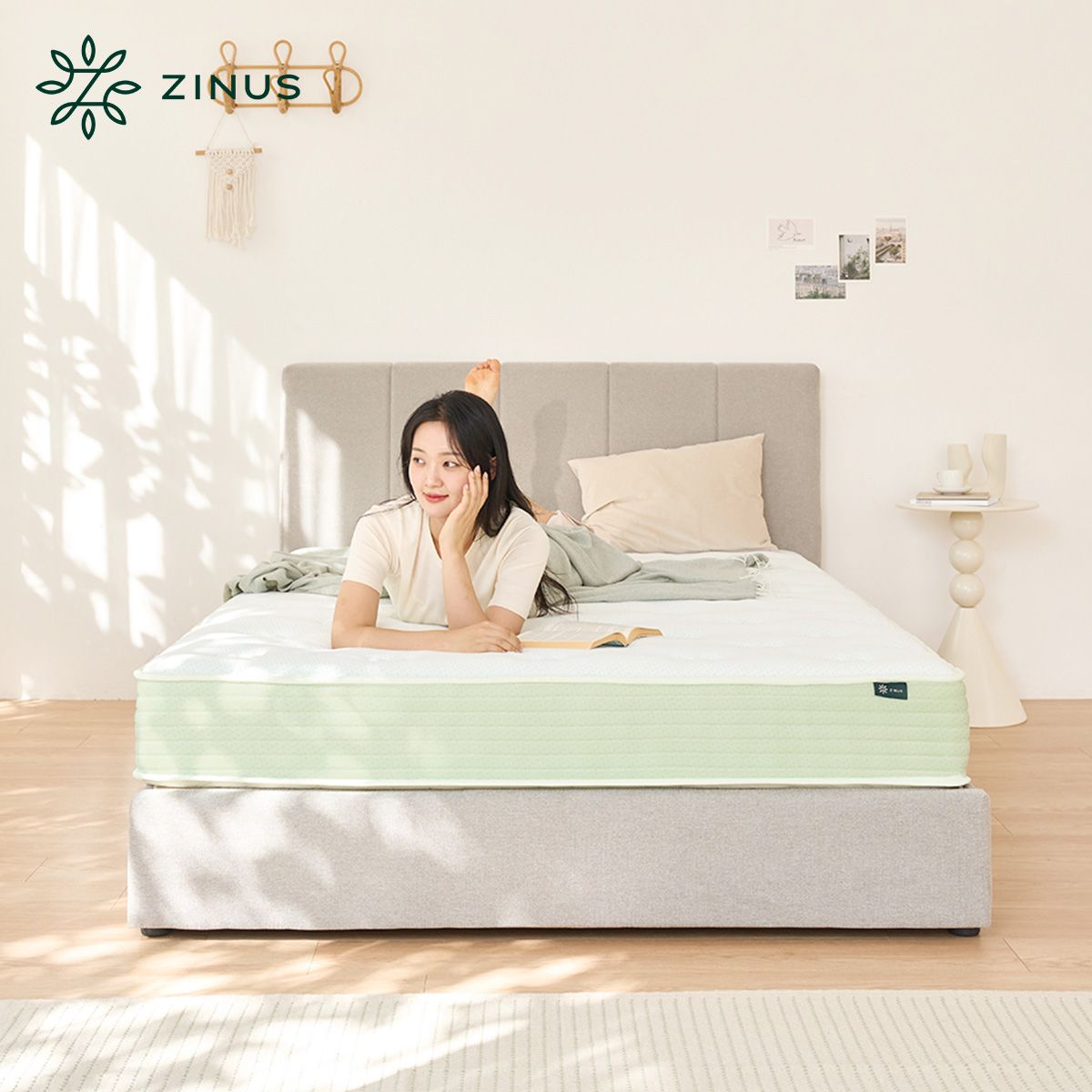 [오늘출발] 지누스 [오늘의집 단독] 그린티 하이브리드 스프링 침대 매트리스 25cm (SS/Q)