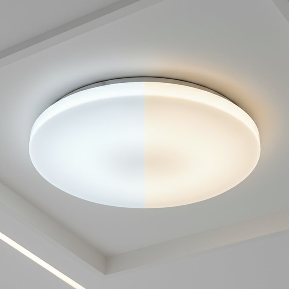 밝은집 국산LED 원형방등60W 오스람칩 플리커프리 하얀빛 연노랑빛 