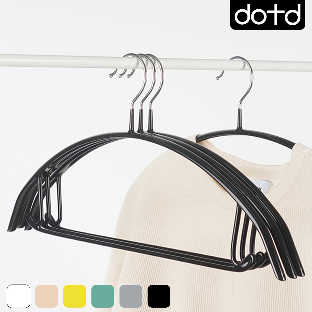 [오늘출발] [신상품] 닷드 논슬립옷걸이 미끄럼방지 어깨뿔방지 철제 라운드 니트 옷걸이 고급 50개