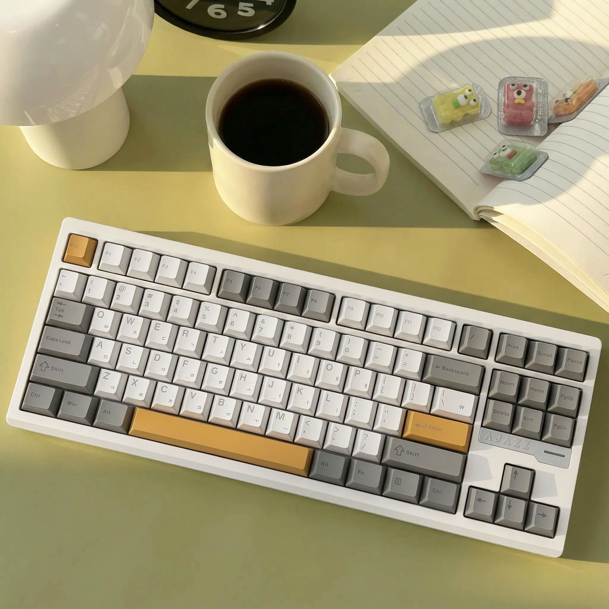 AJAZZ 풀 알루미늄 기계식 키보드 88키 볼캐치 유선/유무선 AJ-WK01 국내 정품