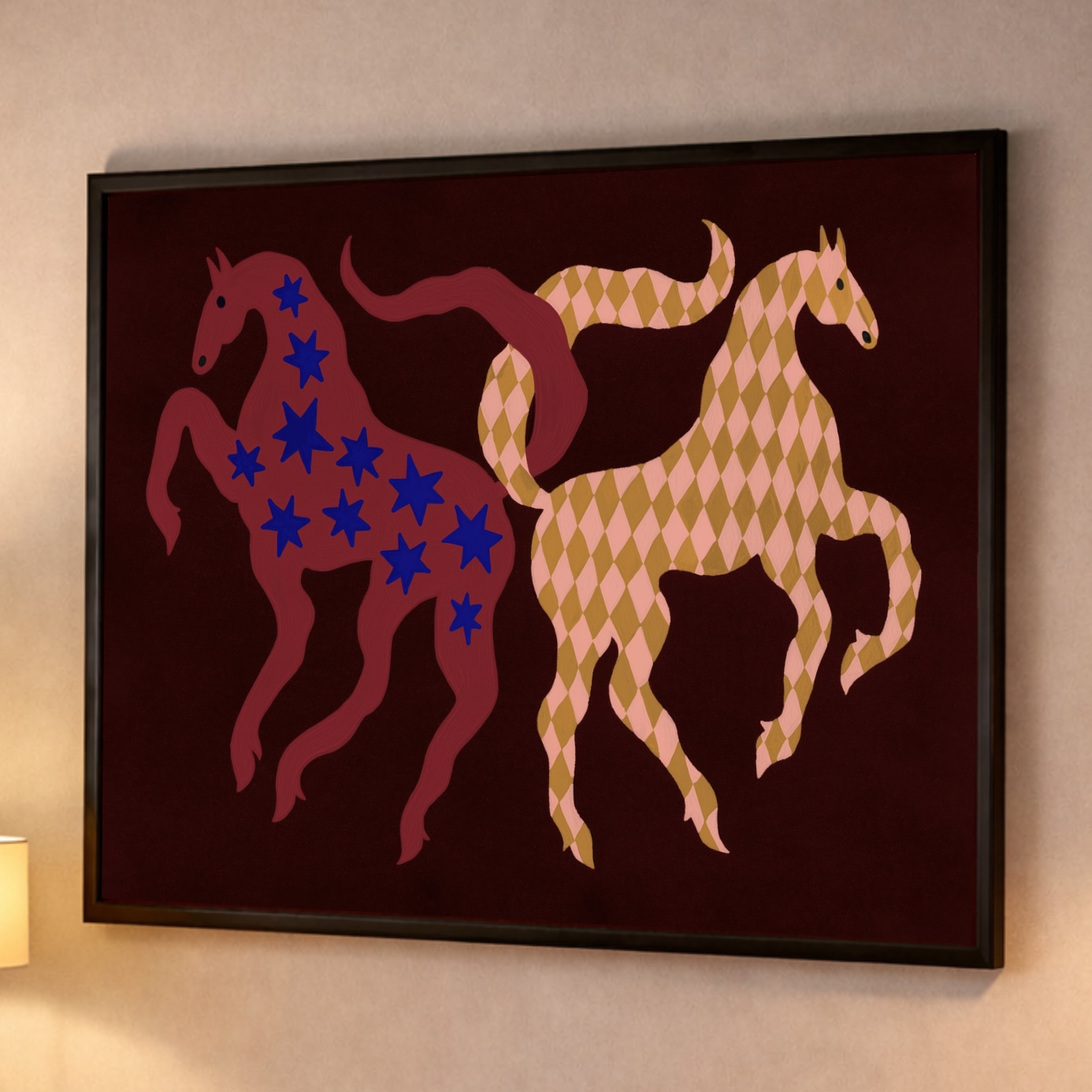 세잔느화실 Balance of Horses 미드센츄리 드로잉 5종 캔버스액자 3.Pattern H