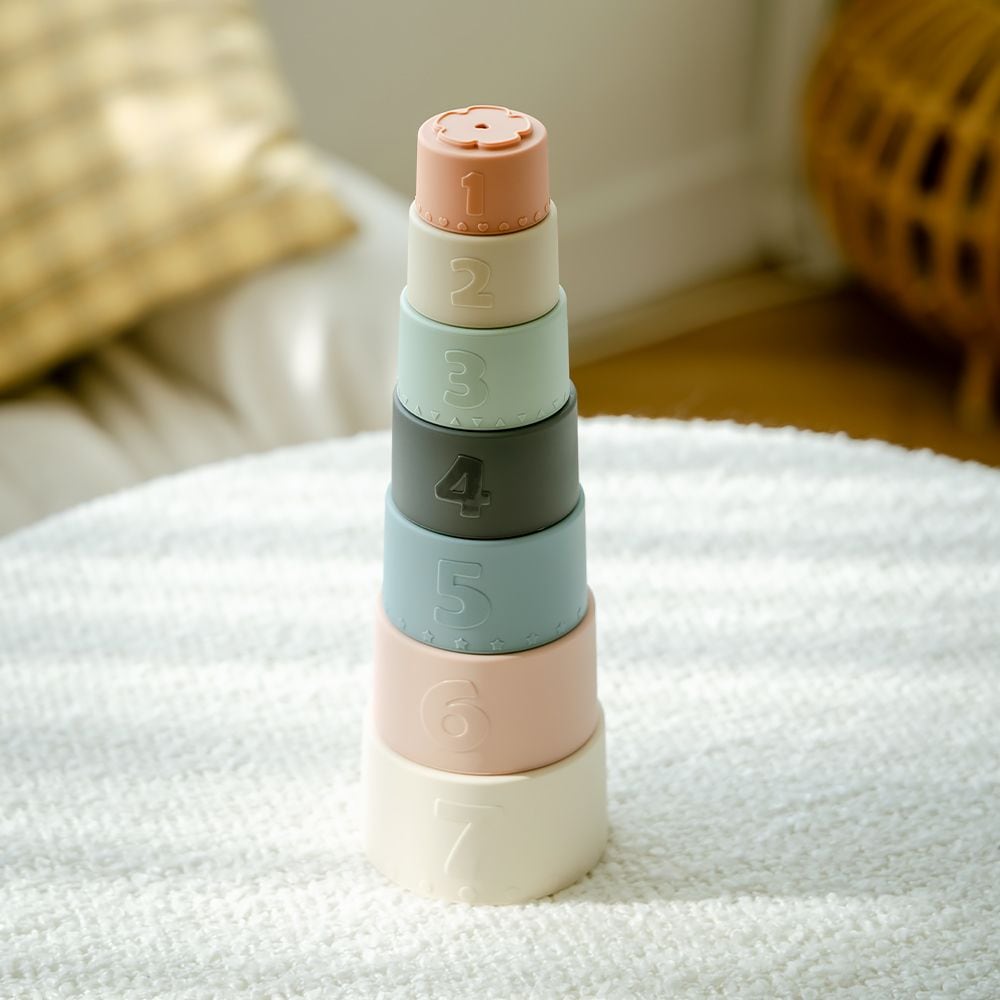 아무브 아무브 실리콘 아기 컵쌓기 장난감 스태킹컵