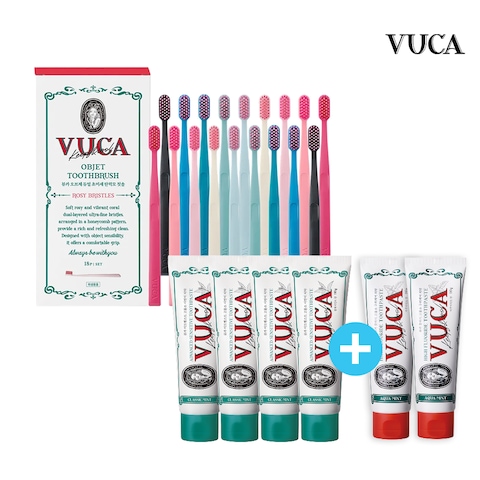 뷰카 오브제 칫솔 18개입 + 고불소 치약 6개