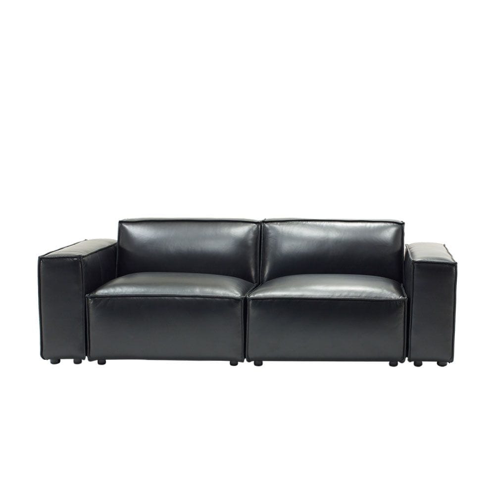 체리쉬 리노 덕다운 천연가죽 세미애닐린 모듈형 기본형 소파 - 3인 기본형