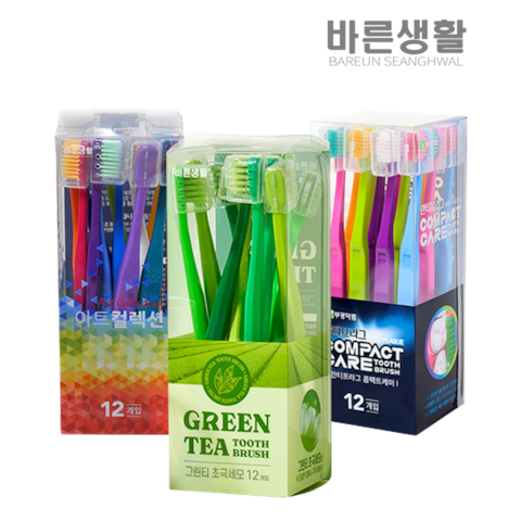 바른생활 콤펙트헤드 칫솔 36입 세트