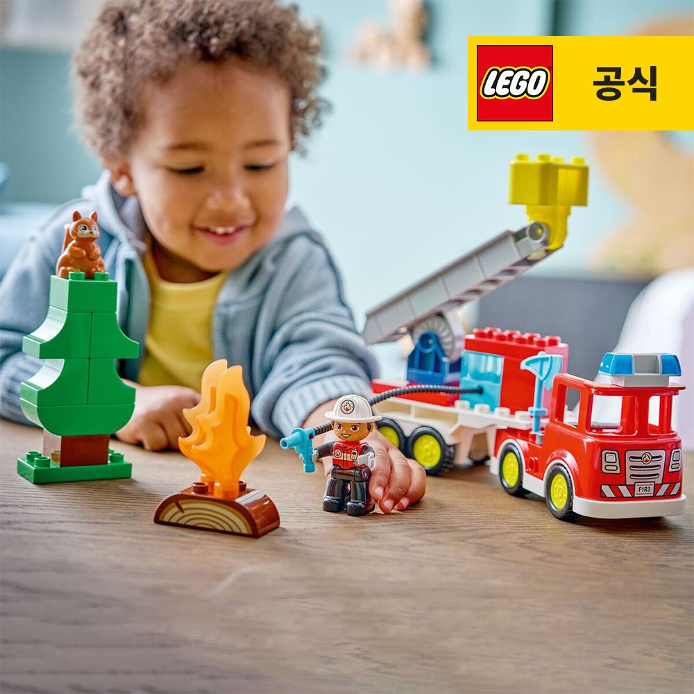 레고 듀플로 10473 호스 달린 소방차와 소방관