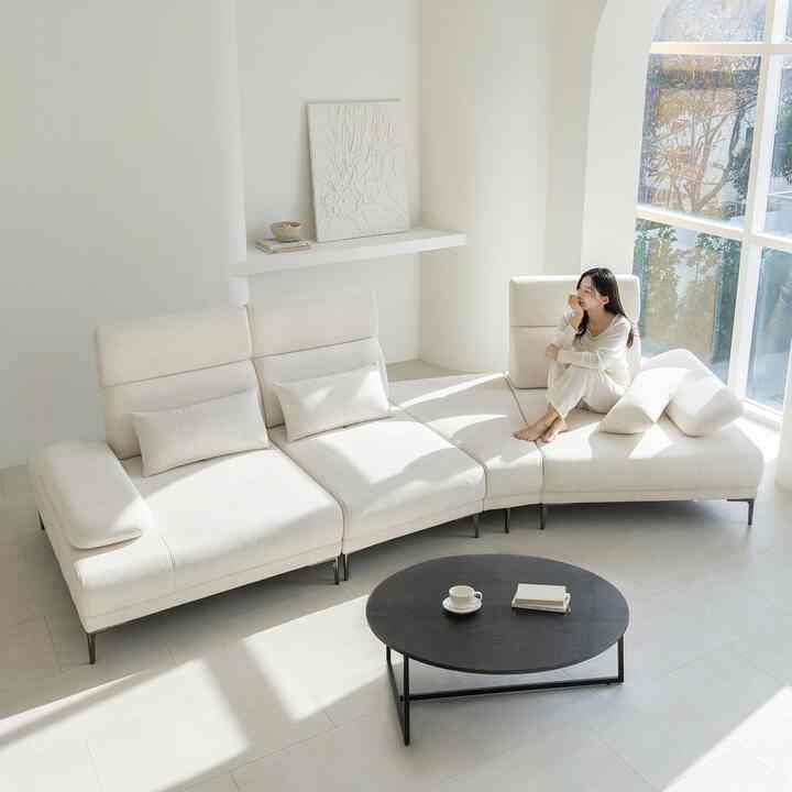 Arco 4人掛け スイング ファブリック モジュールソファ