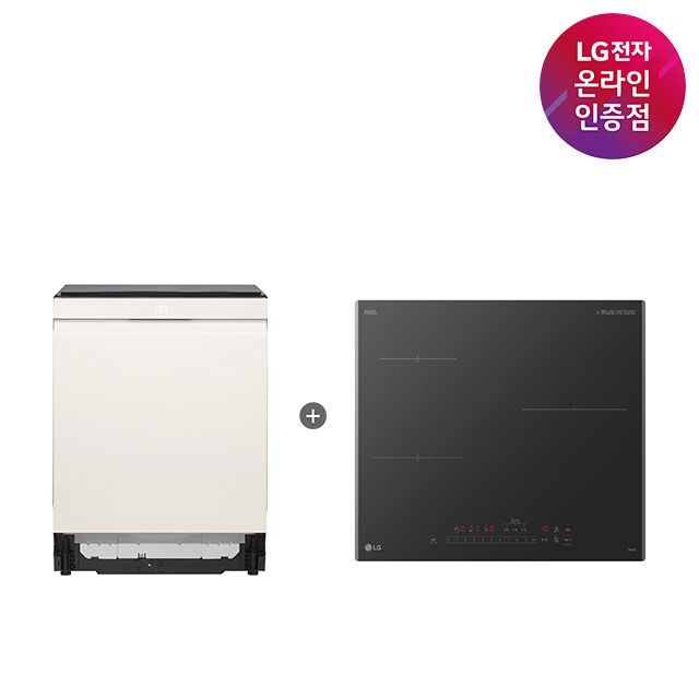 LG전자 LG 디오스 오브제 식기세척기 + 디오스 인덕션 (DUE6BGL1E+BEI3ASB2OE)