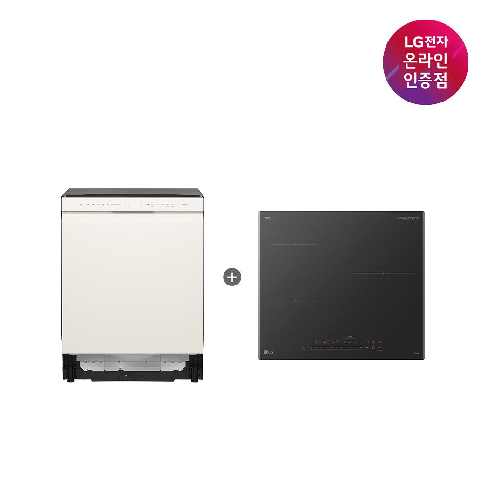 LG전자 LG 오브제 디오스 식기세척기 + 디오스 인덕션 (DUE5BGL1E+BEI3ASB2OE)