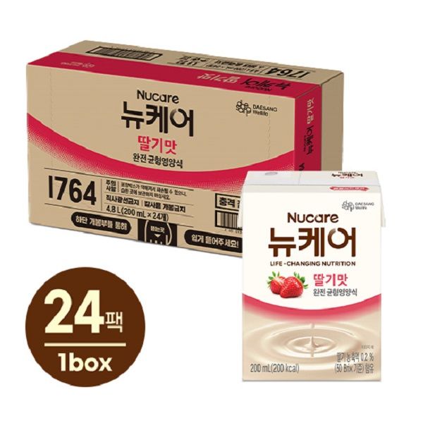 대상웰라이프 뉴케어 딸기맛 (200ml24팩), 1박스