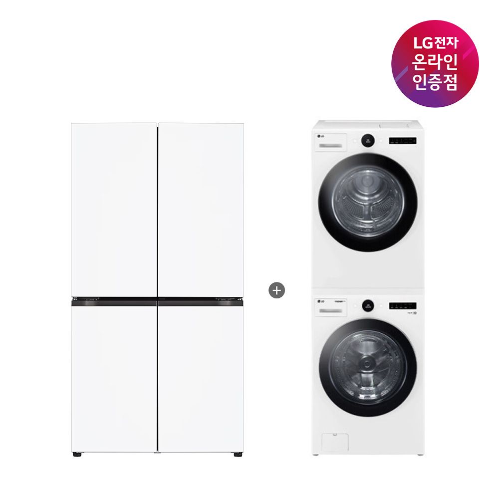 LG전자 LG 오브제컬렉션 냉장고 + 세탁기건조기 (T875MHH111 + FX23WA-20WQ)