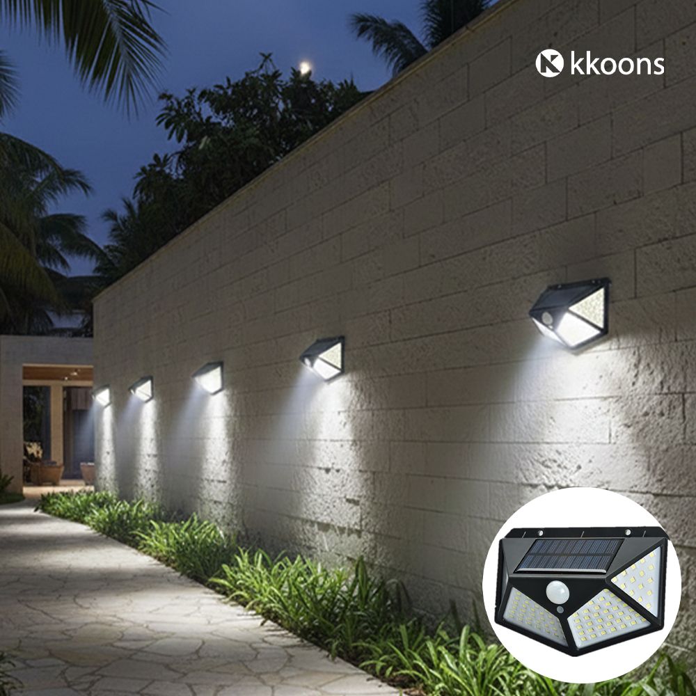 꾼스 동작감지 LED100구 태양열 정원등 야외 센서등 태양광 전등 