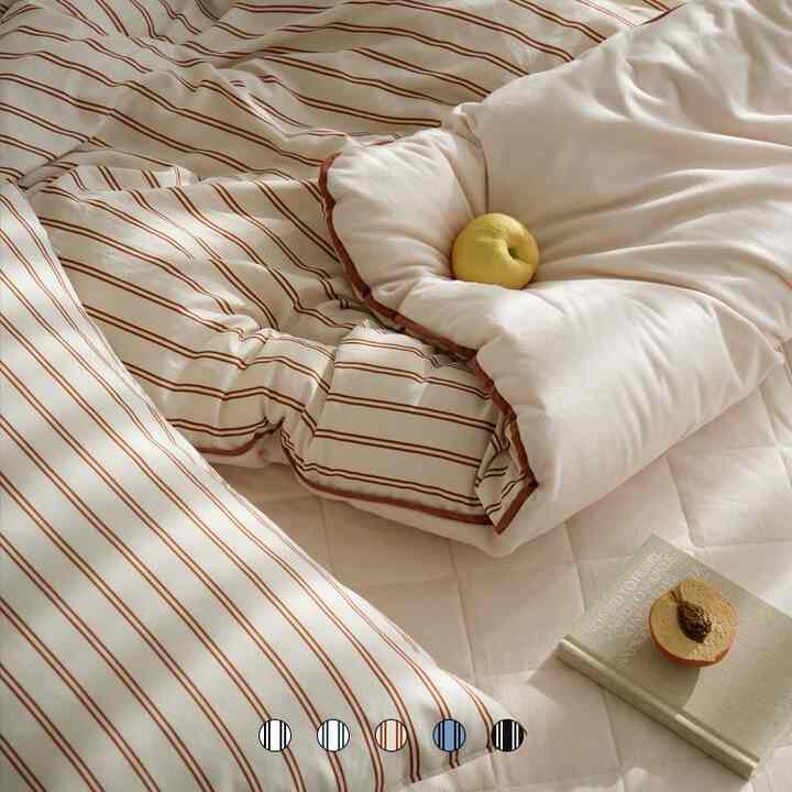 Castella ストライプ カバーのいらない布団セット［11色・4種・3サイズ］