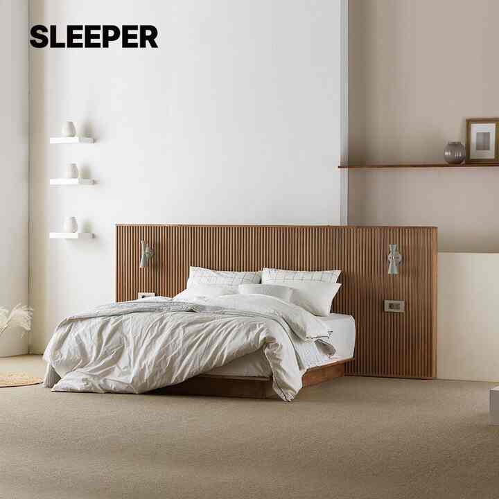 ER リブパネル 無垢材 ホテルベッドフレーム［3色・5サイズ］