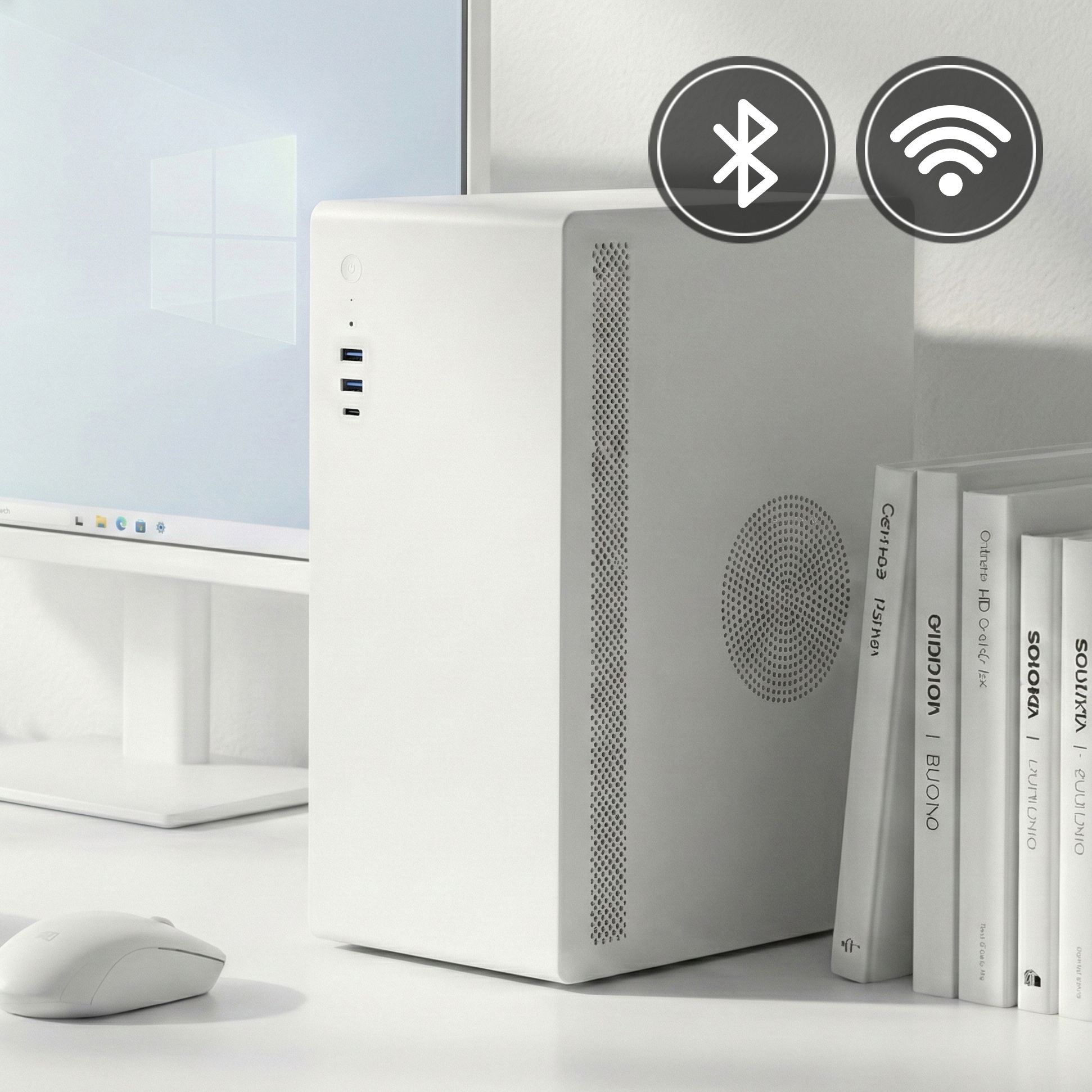 아싸컴 화이트 데스크테리어 사무용컴퓨터 블루투스 와이파이 탑재_AMD