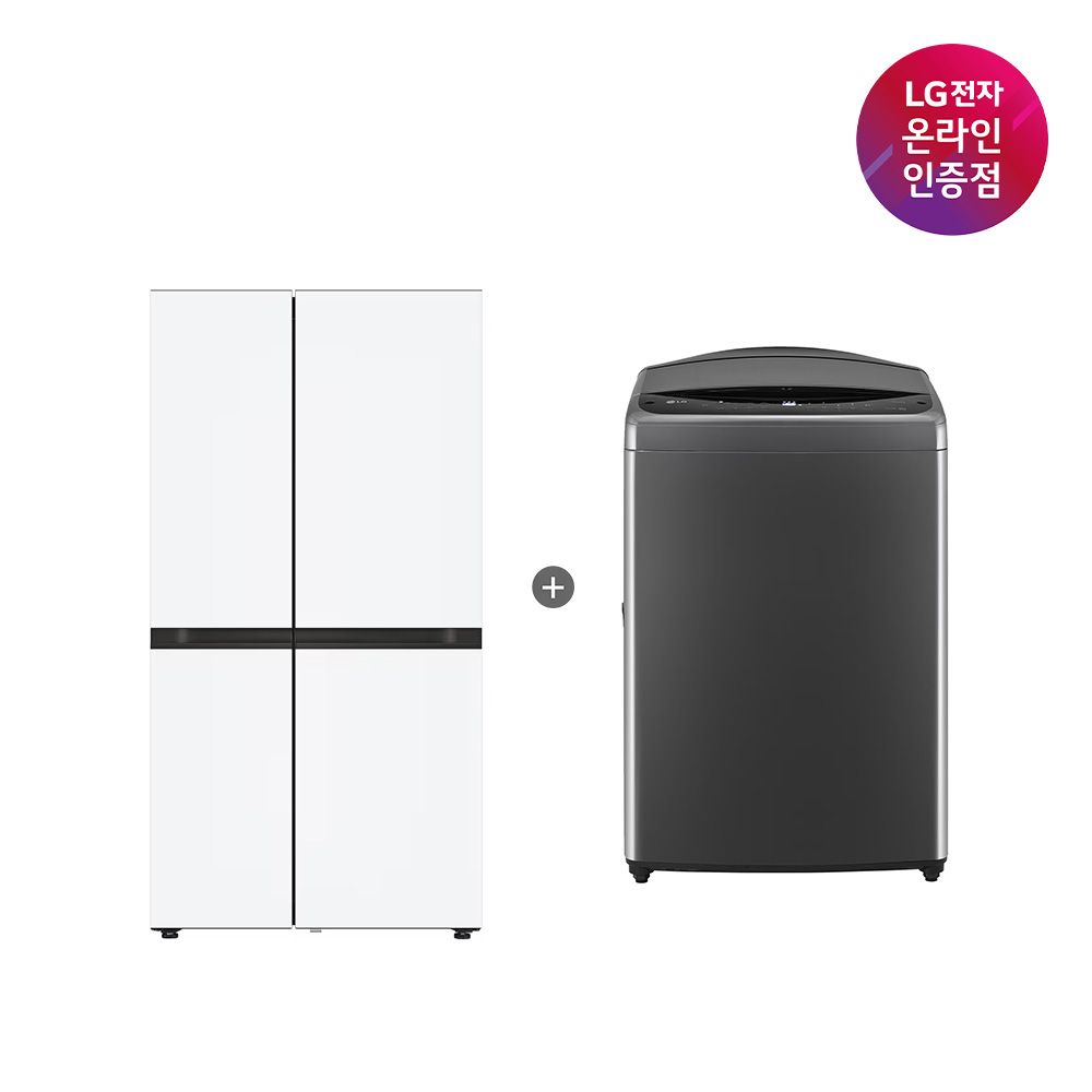 LG전자 LG 디오스 오브제컬렉션 냉장고 + 통돌이 세탁기 (S836MQQ012 + T19MX8A)