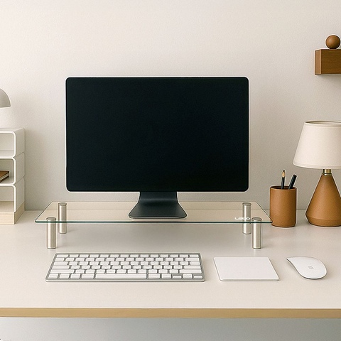 고강도 강화유리 메탈스탠드 모니터 받침대