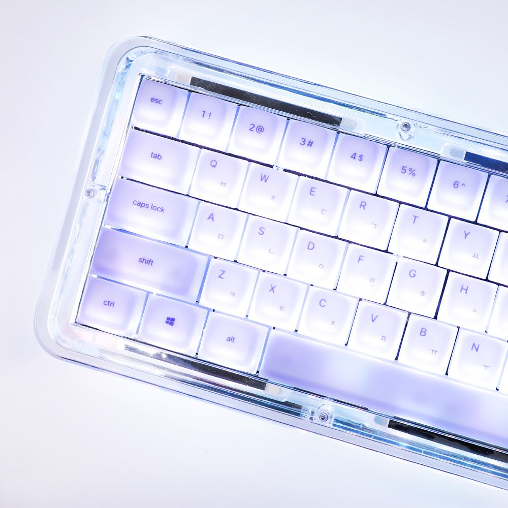 몬스타기어 말랑 퍼플 푸딩 젤리 한글 실리콘 포인트 캐릭터 체리 반투명 투명 키캡