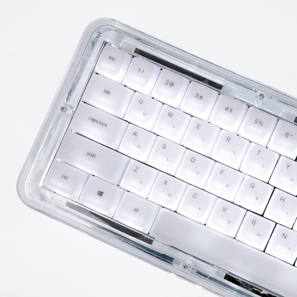 몬스타기어 말랑 화이트 푸딩 젤리 한글 실리콘 포인트 캐릭터 체리 반투명 투명키캡