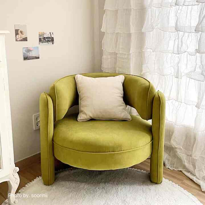 Objet 1人掛け ファブリックソファ［3色］